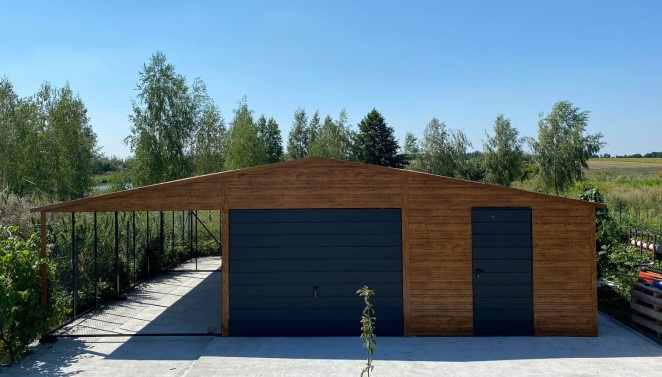 Garáž 6x6 + 3m prístrešok - 3