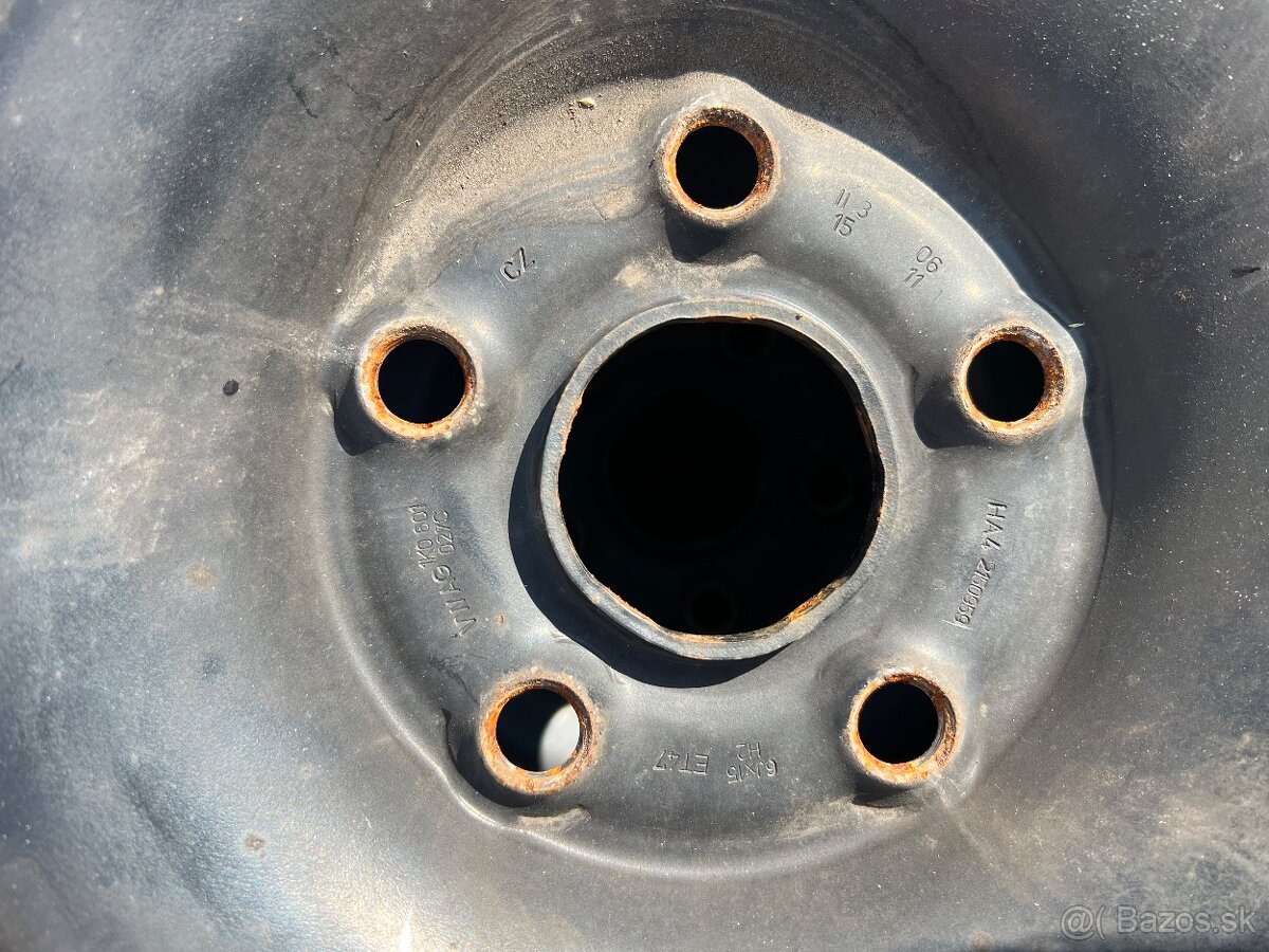 Predám plechové disky 5x112 so zimnými pneu 195/65 R15 - 3