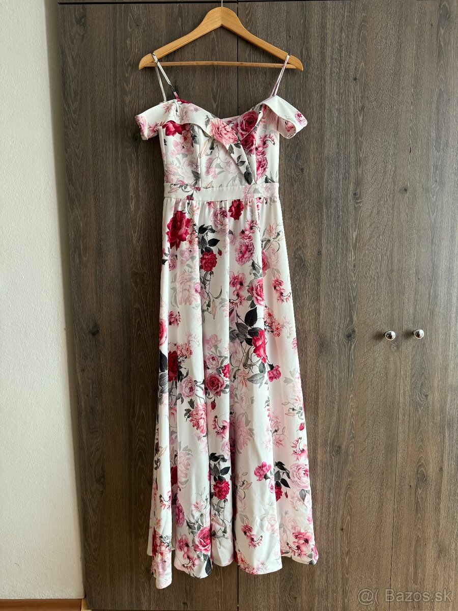 dámske kvetované spoločenské šaty veľ.36 - 3