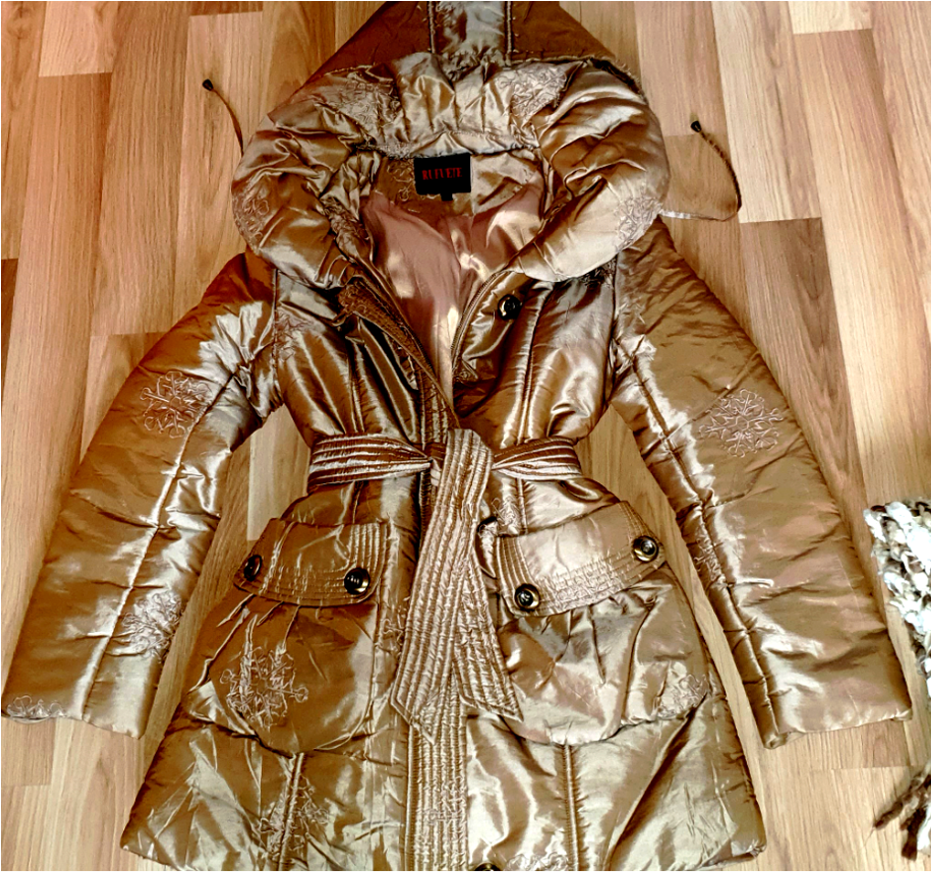 Zimná bunda zlatá v.L - 3