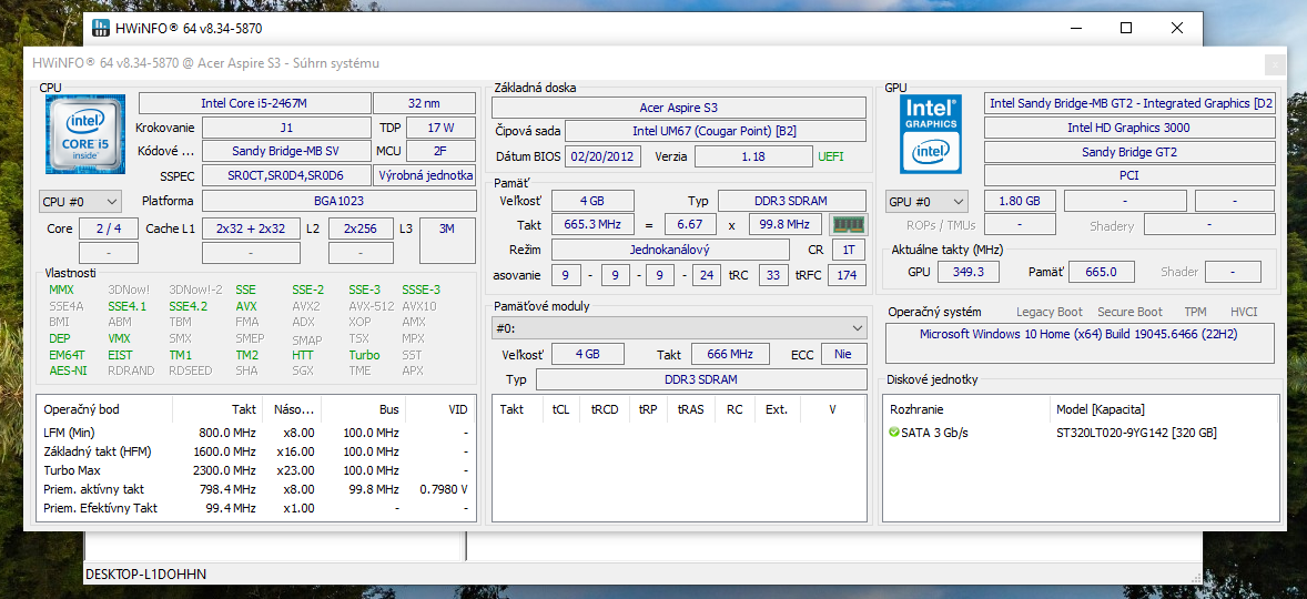 Predám 13.3" ultrabook Acer S3 951 - 3