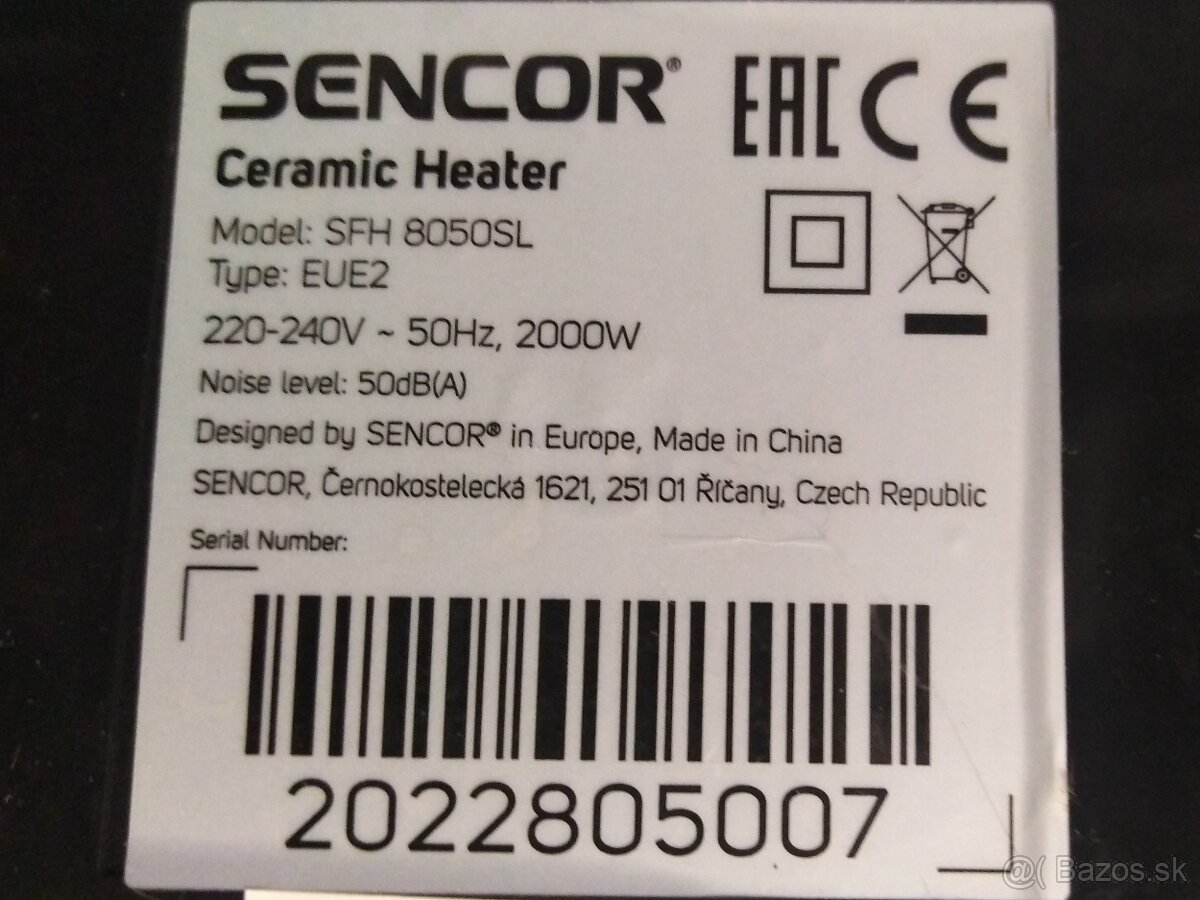 Sencor Ceramic heater SFH 8050SL 2000W - 3