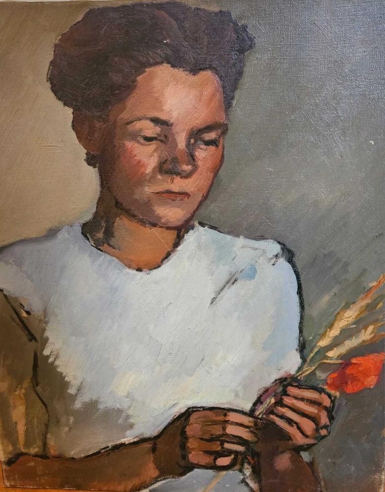 Olejomaľba - Katalánska škola - Žena s klasmi - 3