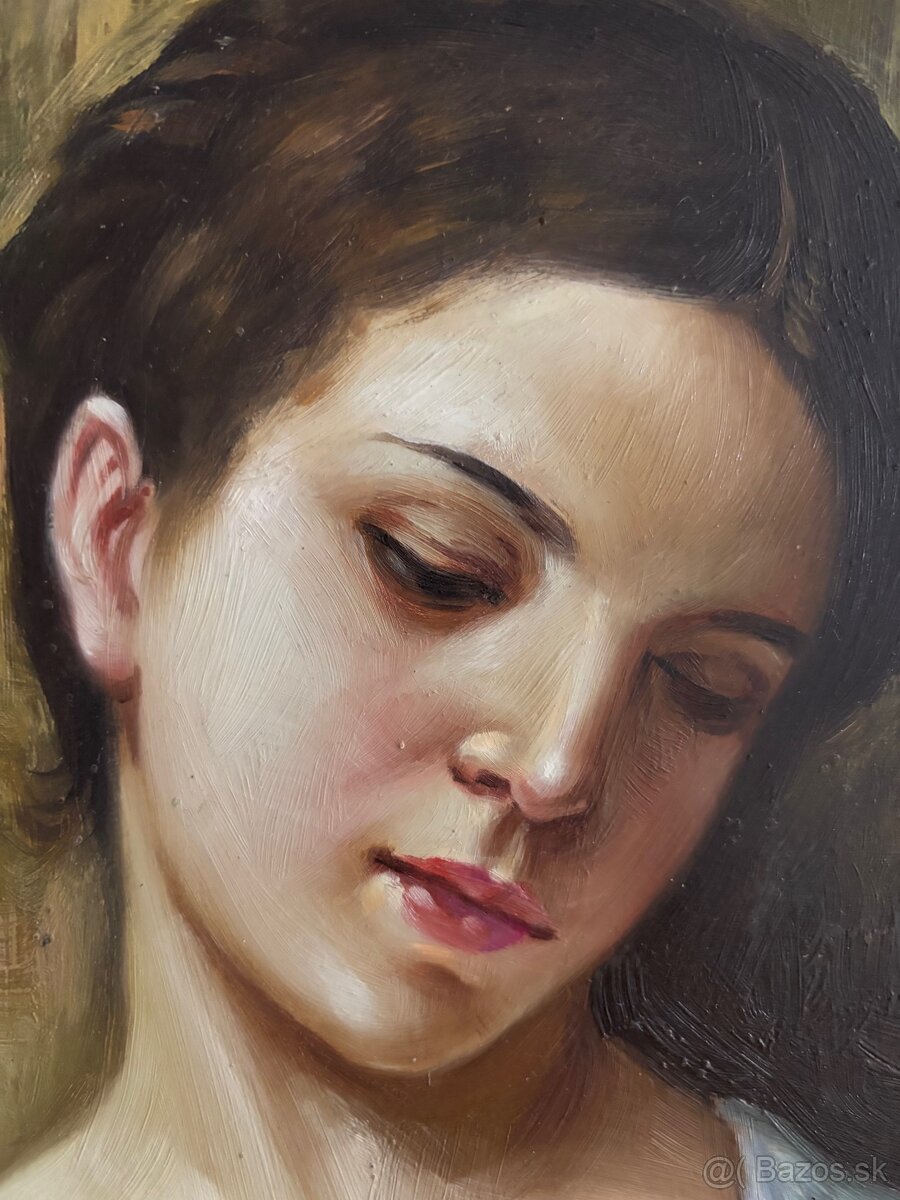 Obraz, Dívka, olejomalba 28x33 - 3