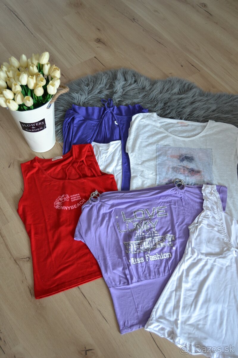 Balík dámskych tričiek 5ks/9e, veľkosť M - 3