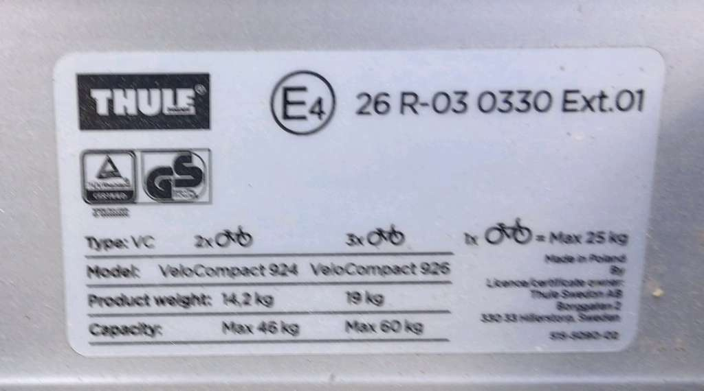 Nosič bicyklov THULE na ťažné zariadenie na 2 bicykle - 3