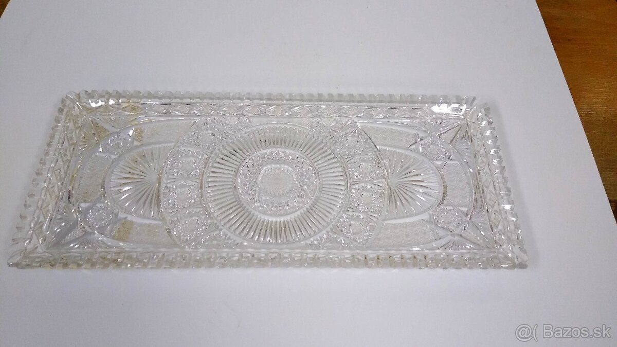 Krištáľová ručne brúsená tácka - 3