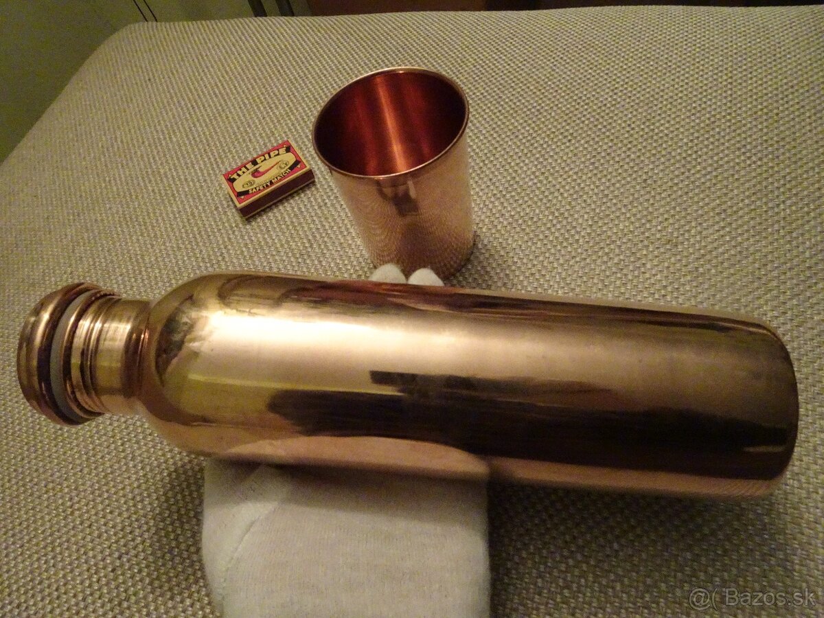 Predám veľkú medenú fľašu s kvalitnou medenou zátkou - 3