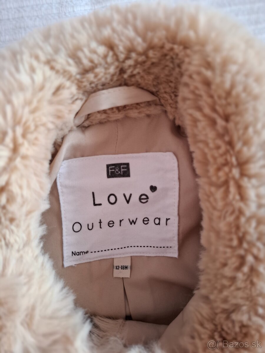Kožušinkový kabátik F&F 12-18 mes - 3