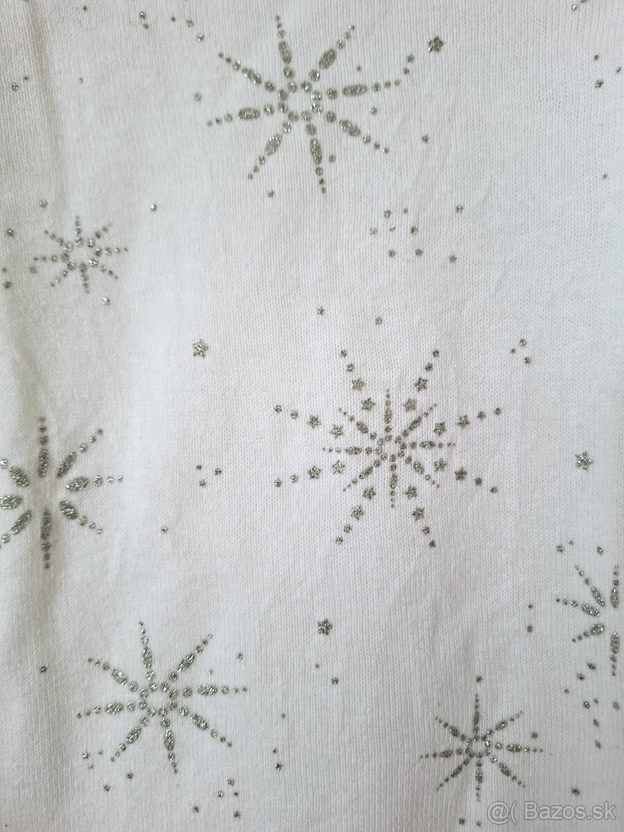 Bavlnený sveter s vločkami zn. H&M, 110/116 - 3