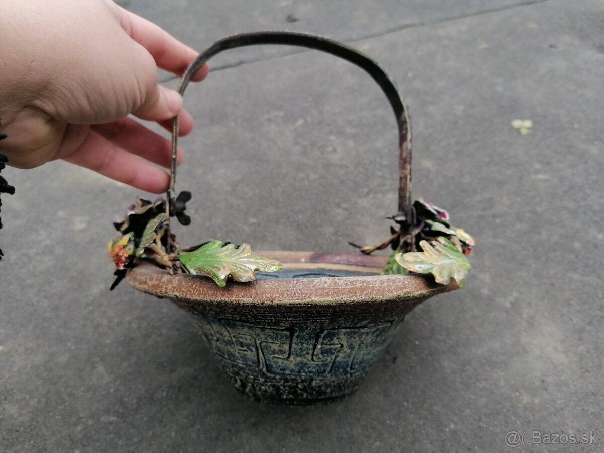 Predám keramická váza a košík - 3