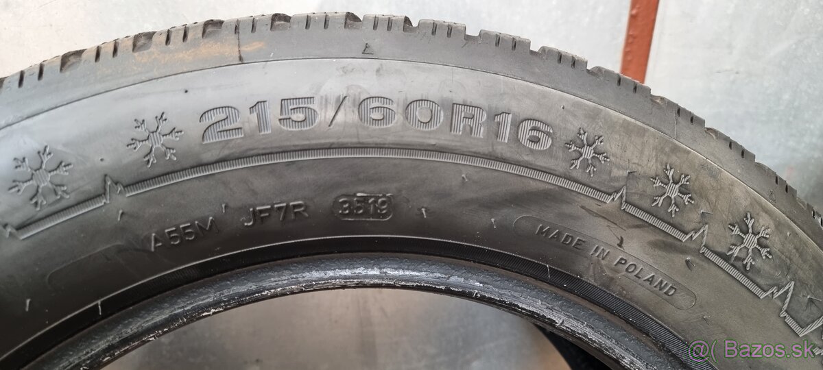 Predám zimne pneumatiky 4xDunlop WinterSport5 215/60r16 M+S - 3