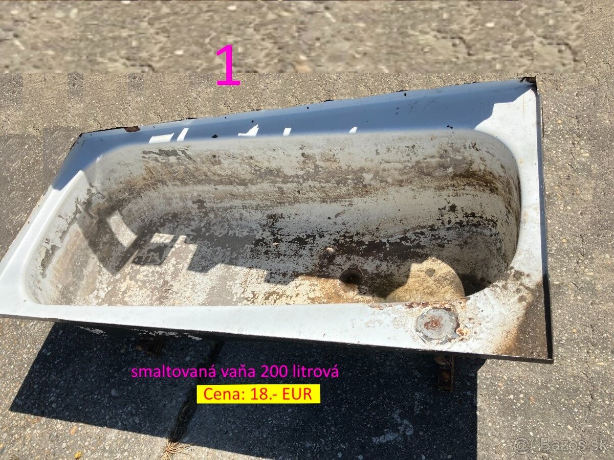 Plastová kaďa 416 L a smaltovaná vaňa na zrážkovú vodu - 3