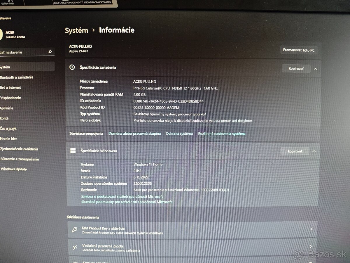 Predam all in one acer aspire z1 -622 - 3