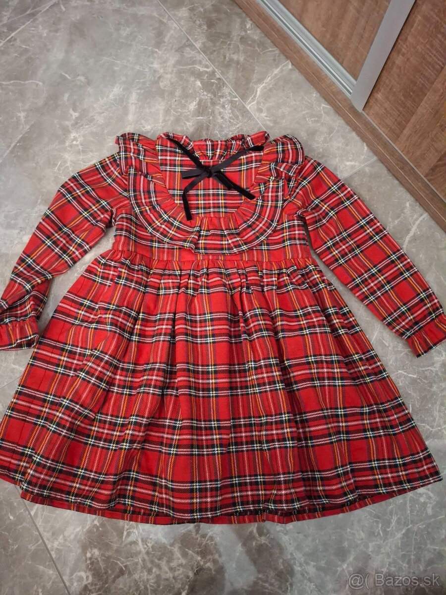 Šaty vianočné na vianočné fotenie pre dievčatko, monbebe 110 - 3