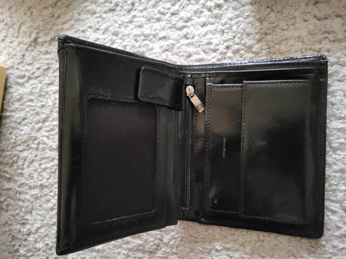 Úplne nová čierna pánska kožená peňaženka - 3