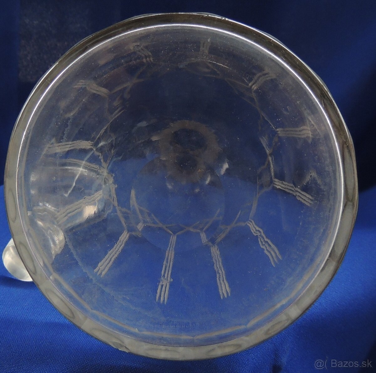 Karafa na víno sklo kryštálové brúsene Art Deco - 3