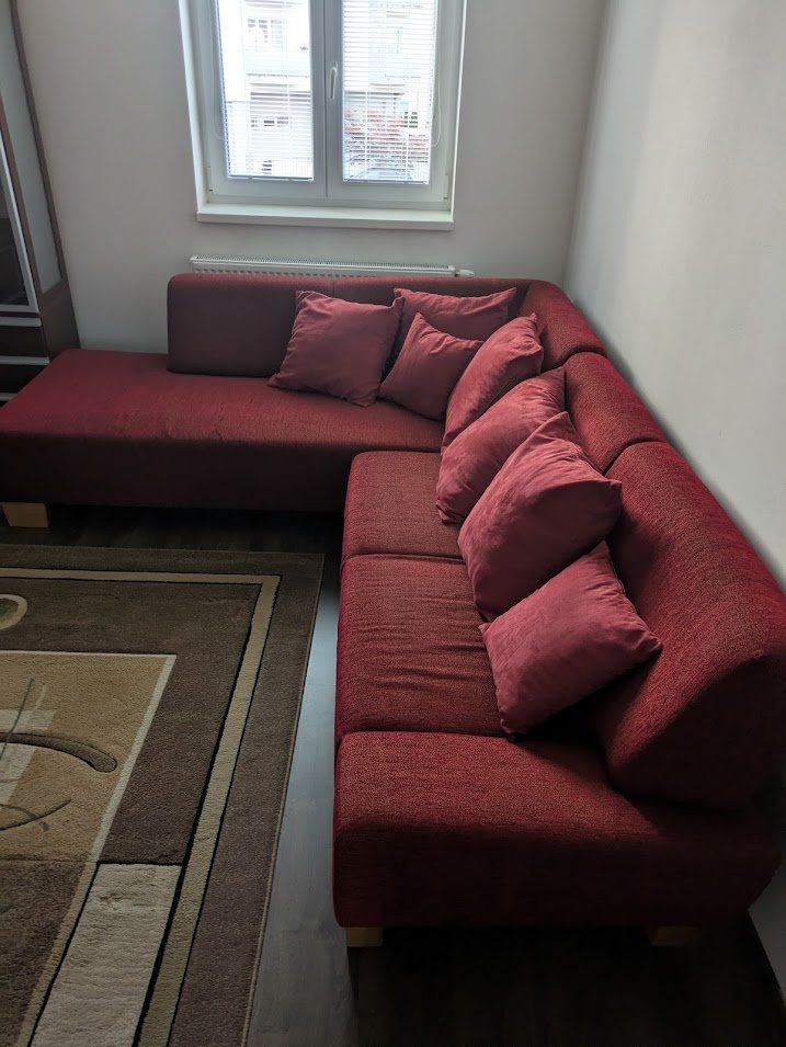 Červený rohový gauč – sedacia súprava - 3