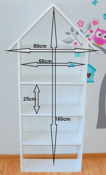 Polička domček až 160 cm vysoká - 3