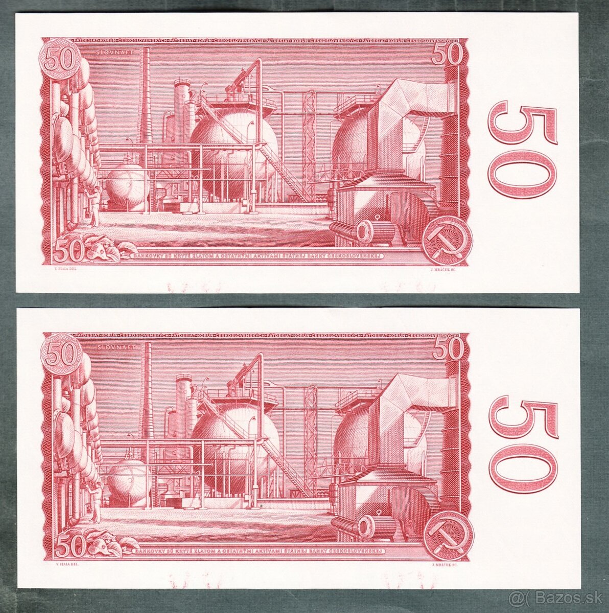 Staré bankovky 50 kčs 1964 DVĚ PO SOBĚ bezvadný stav - 3