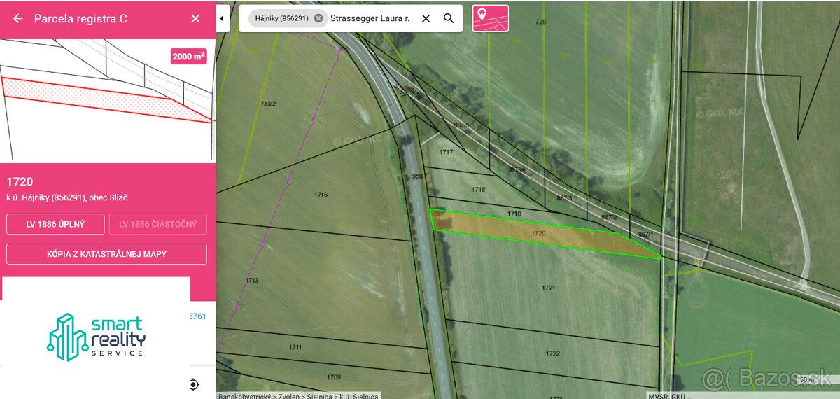 Na predaj, Pozemok v Sliači, smer na Sielnicu, 2000 m2 - 3