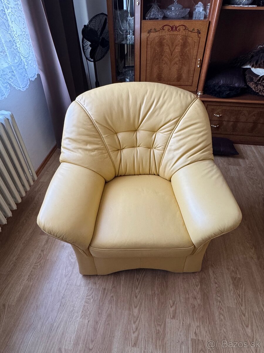 Sedacia súprava v bielej koži - 3