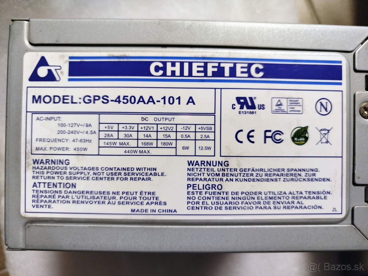 ATX zdroj Chieftec 450W - 3
