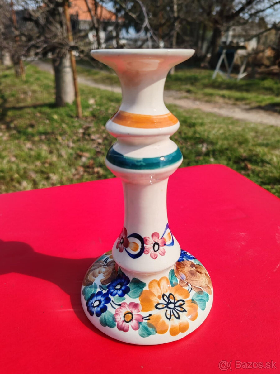 Ručne maľovaný svietnik Fajans Ceramic Poland - 3