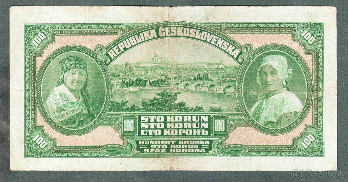 Staré bankovky První republika 100 korun 1920, velmi vzácná - 3