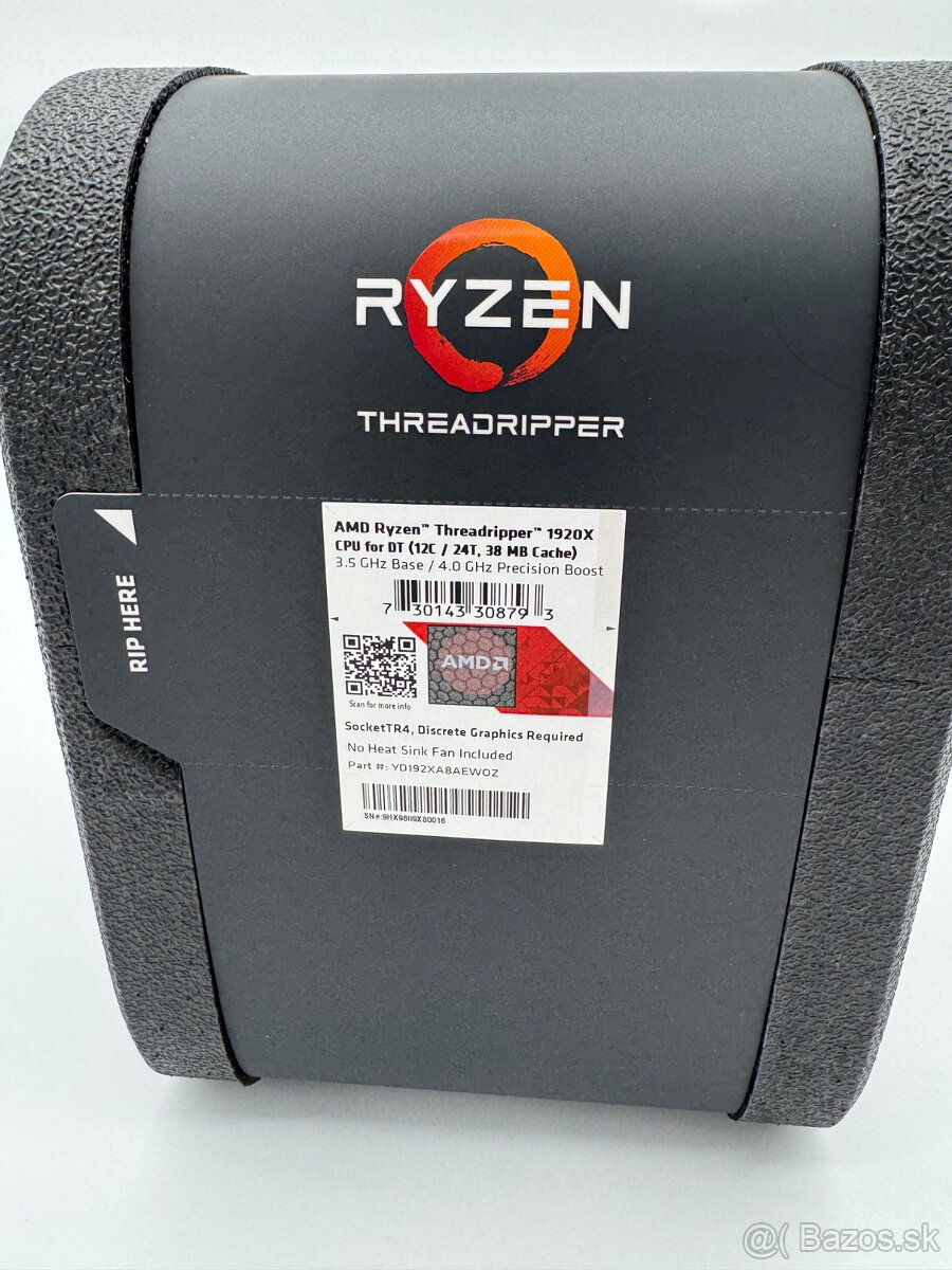 4pcs Original AMD Ryzen Threadripper 1920X BOX – NEW Sealed - 3