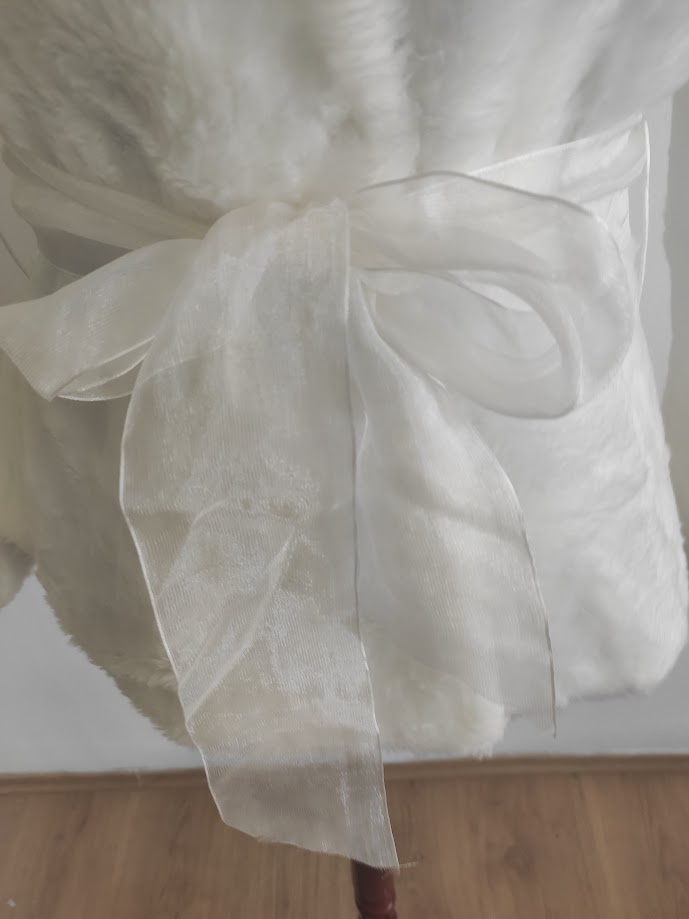 Kožušinový kabátik krémový - 3