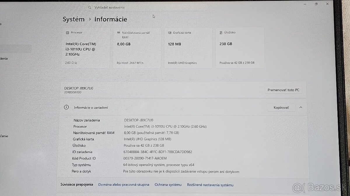 Lenovo ThinkPad E14 / i3 10. gen / 8GB RAM / 256GB SSD / Win - 3