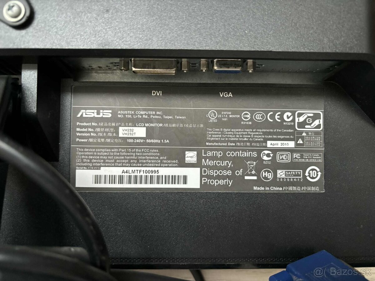Predám LCD monitor ASUS VH232 - 3