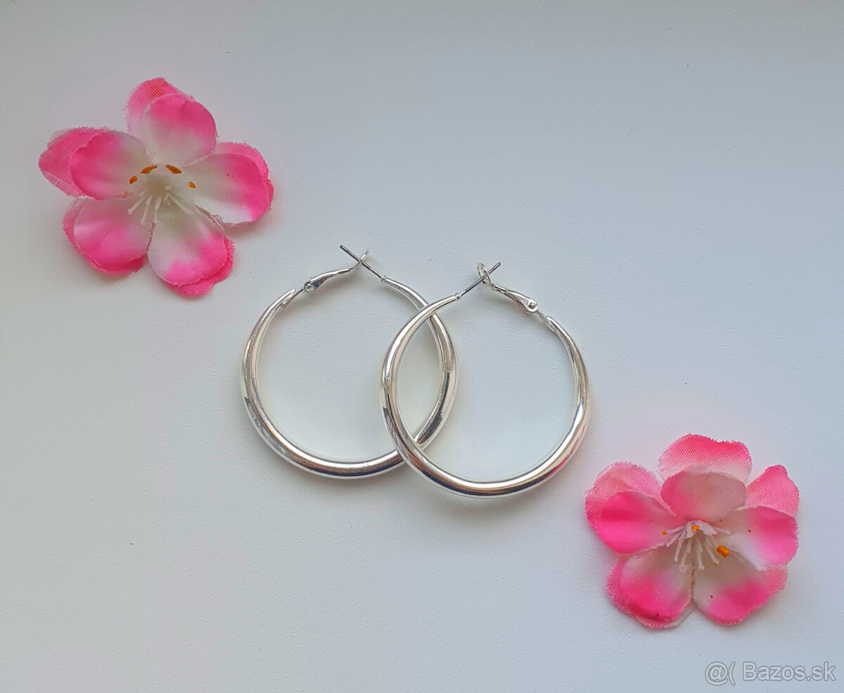Náušnice striebornej farby - 3