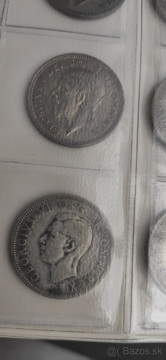 Predám strieborné mince Juraj Vl - GEORGIVS VI - 3