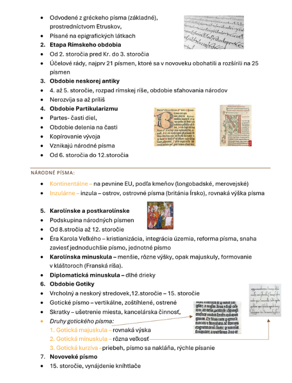 Spracované poznámky z predmetu Pomocné vedy historické - 3