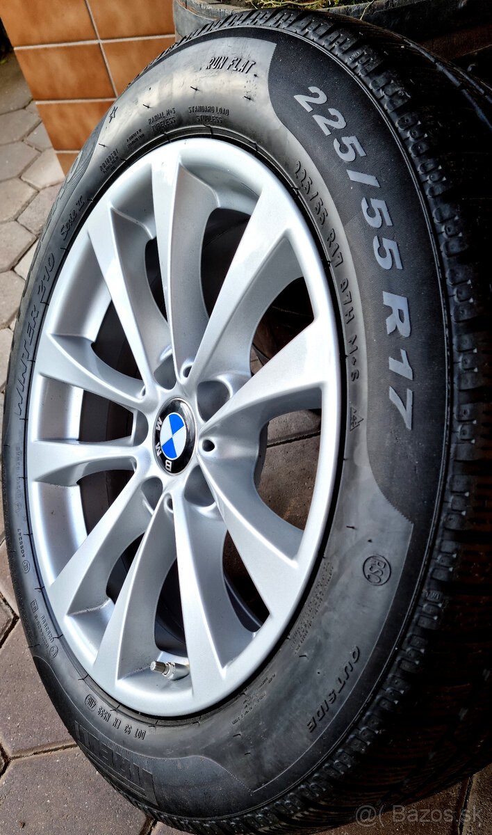 alu R17 5x120, senzory tlaku, zimné pneu 225/55, orig. BMW 5 - 3