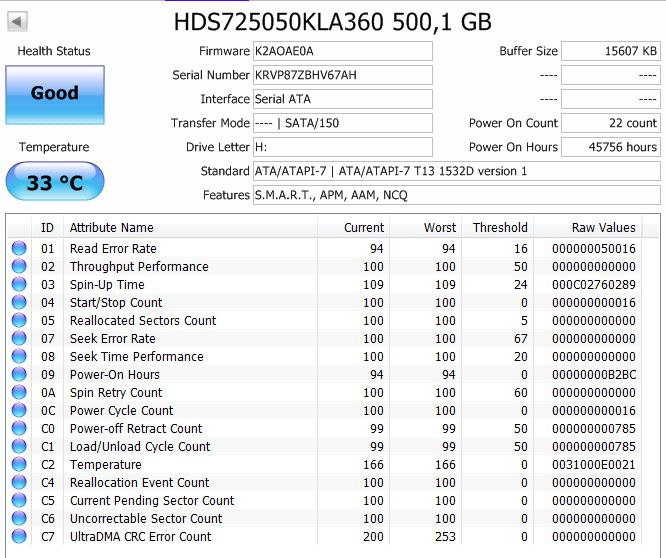 500GB - Hitachi Hard disk - 3.5" SATA - 3