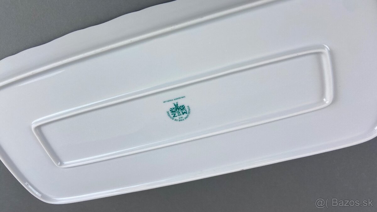 Podnos porcelánový s motívom husí, modrá linka - 3