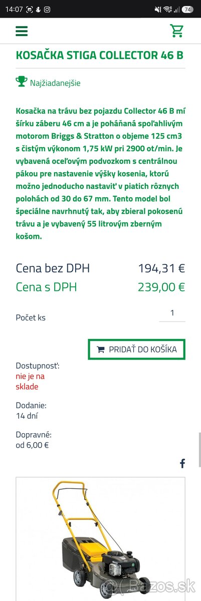 Benzínová kosačka STIGA Collector 46 B - 3