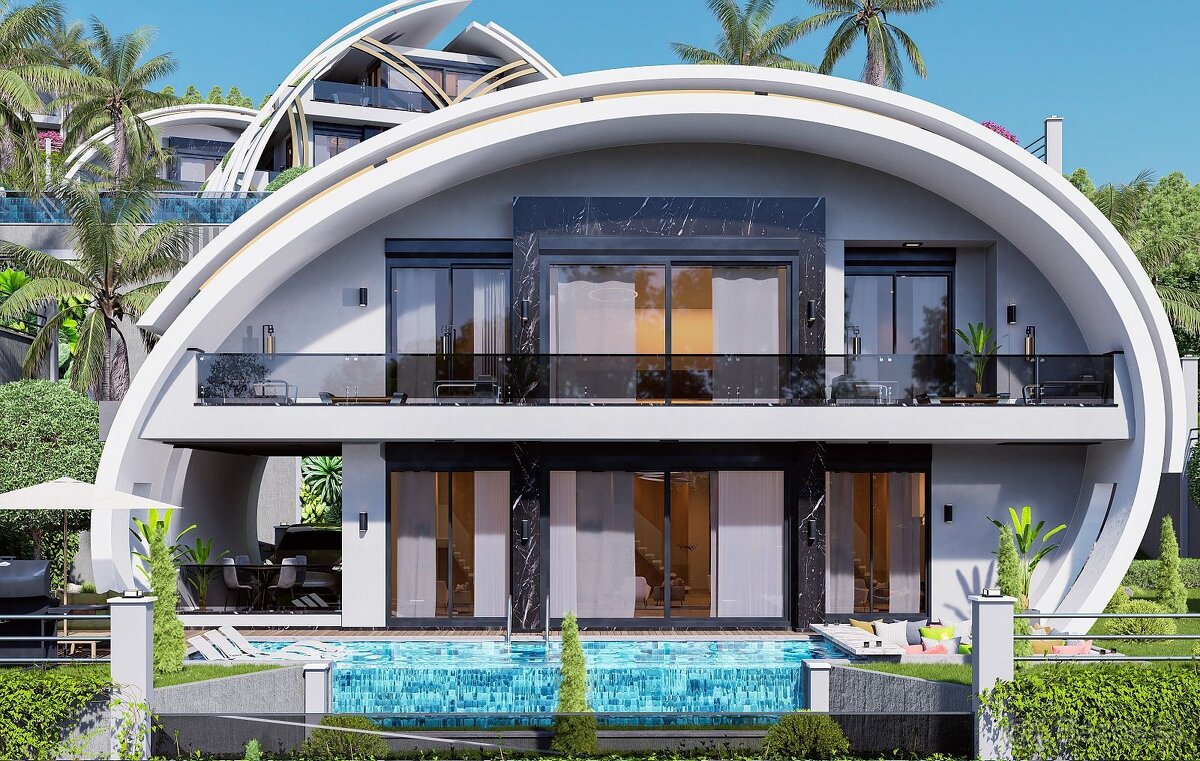 Vila so súkromnou záhradou a infinity pool v Alanyi - 3