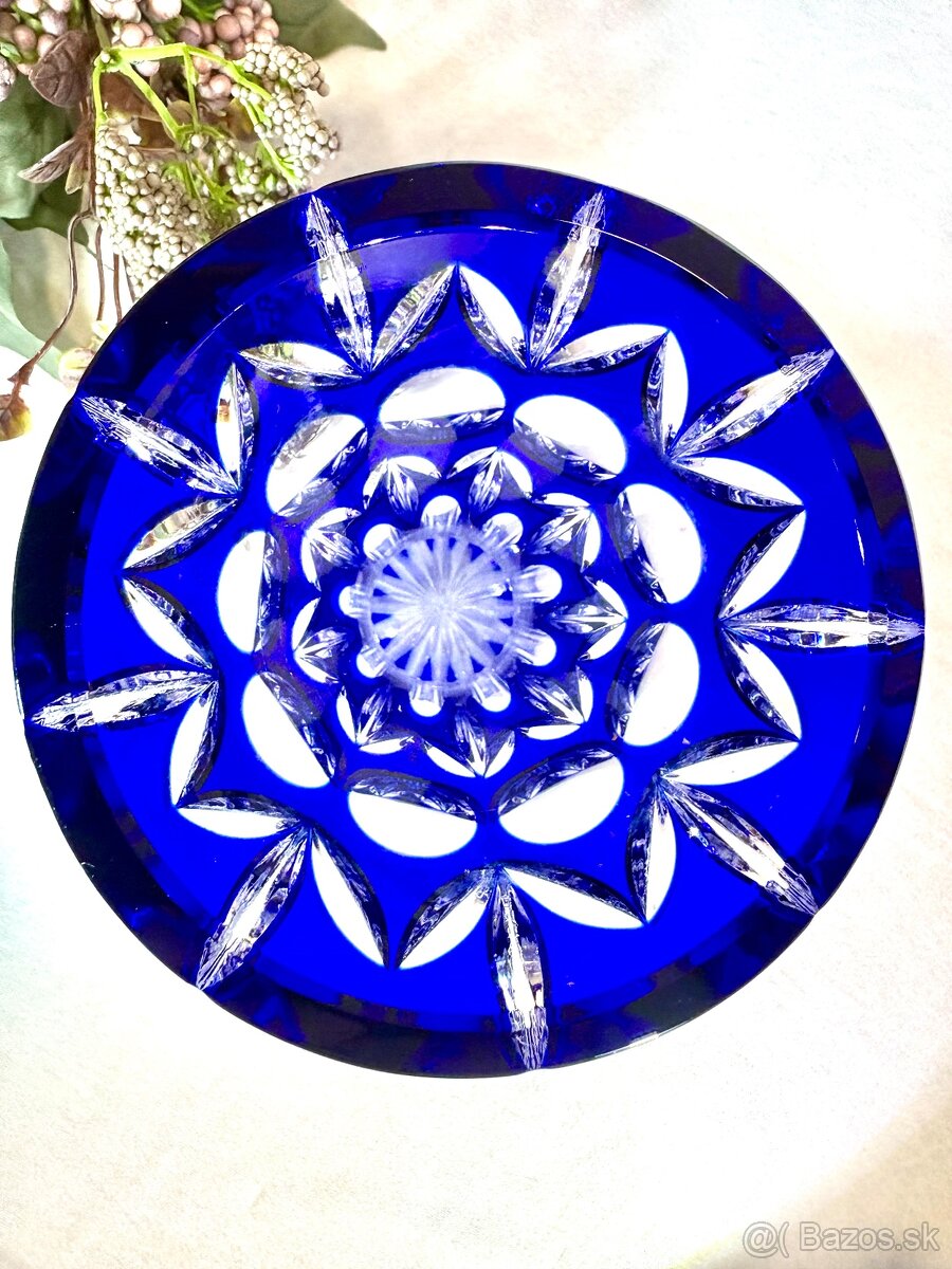 Vaza prekladané sklo Kamenicky Šenov 1930 - 3