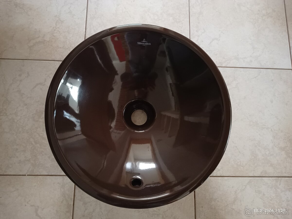 umyvadlo VILLEROY AND BOCH okruhle 43 cm, hnede - 3