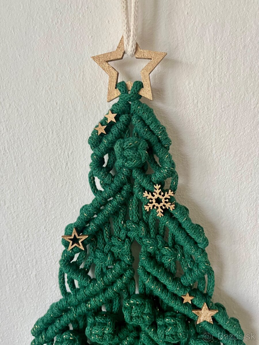 macrame vianočný stromček gold - 3