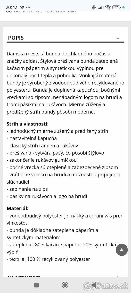 Predám dámsku zimnú bundu Adidas - 3