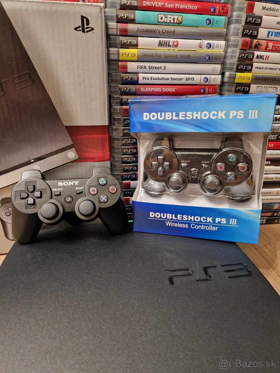 PlayStation 3 Slim 250GB + 2 ovládač a 89 hier - 3