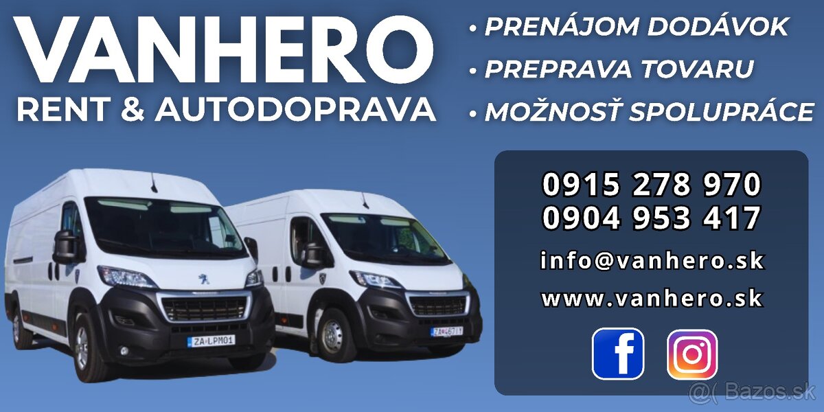 ⭐ Dodávka na prenájom? My ju máme. Vy ju vezmite. VANHERO - 3