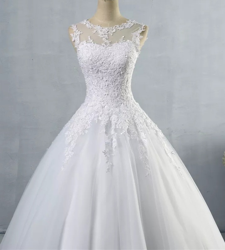 Krásné svadobné šaty,velkost 38 - 3