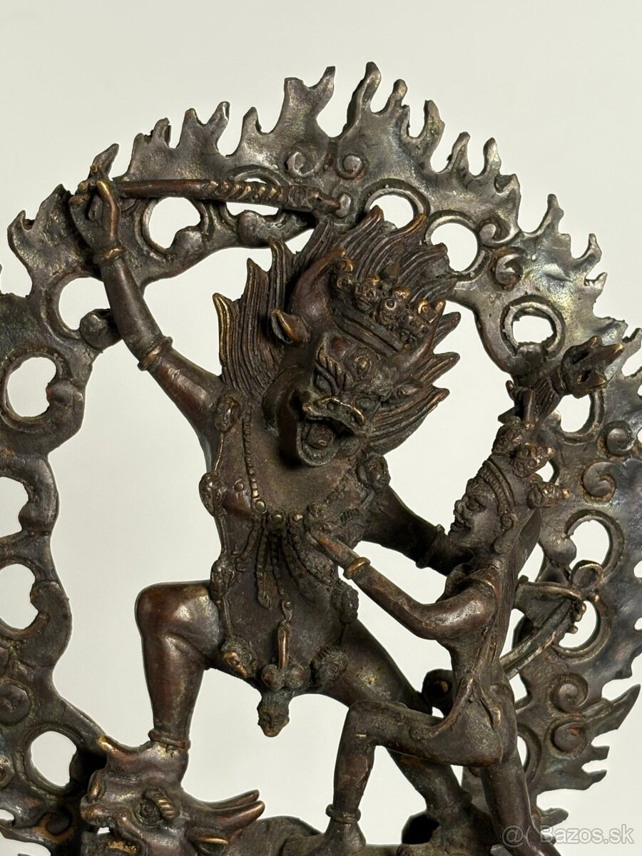 Starožitná bronzová soška Yamantaka (Tibet) - 3