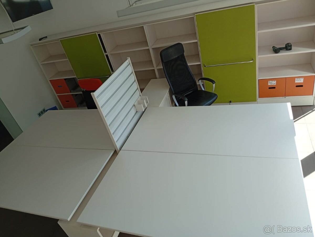 Kancelárskje stoly set 4 prepojených ks - 3